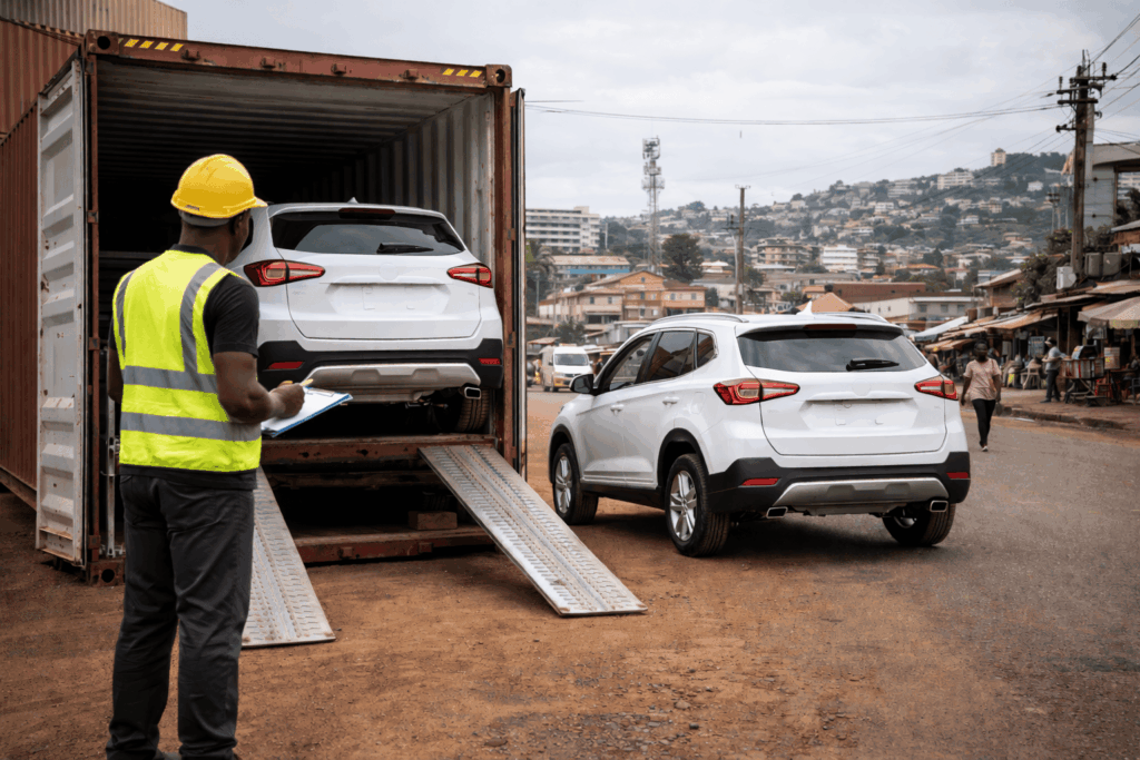 Transport des voiture par conteneur