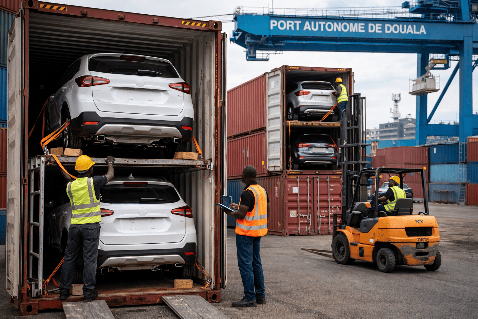 Transport des voiture par conteneur